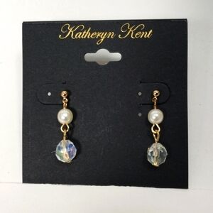 KATHERYN KENT Gold-tone Post Drop Dangle Beaded Earrings Women's Fashion Jewelry